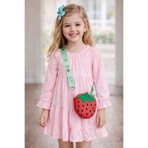 Strawberry‎ Silicone Crossbody Bag for Girls Adjustable Strap Cute Kids Purse